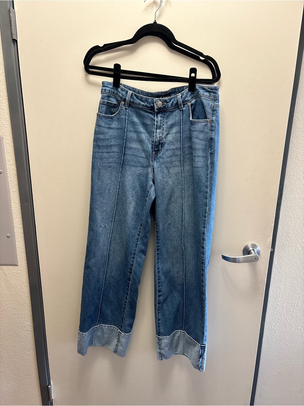 d. jeans Light Blue Wide Leg Cuff Jeans size 12